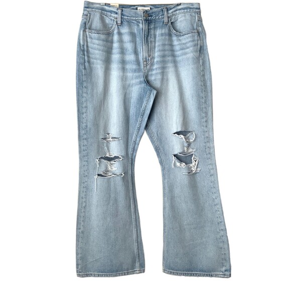 American Eagle AE77 Organic Cotton The Crop Flare Jeans Blue 33 - Picture 5 of 12